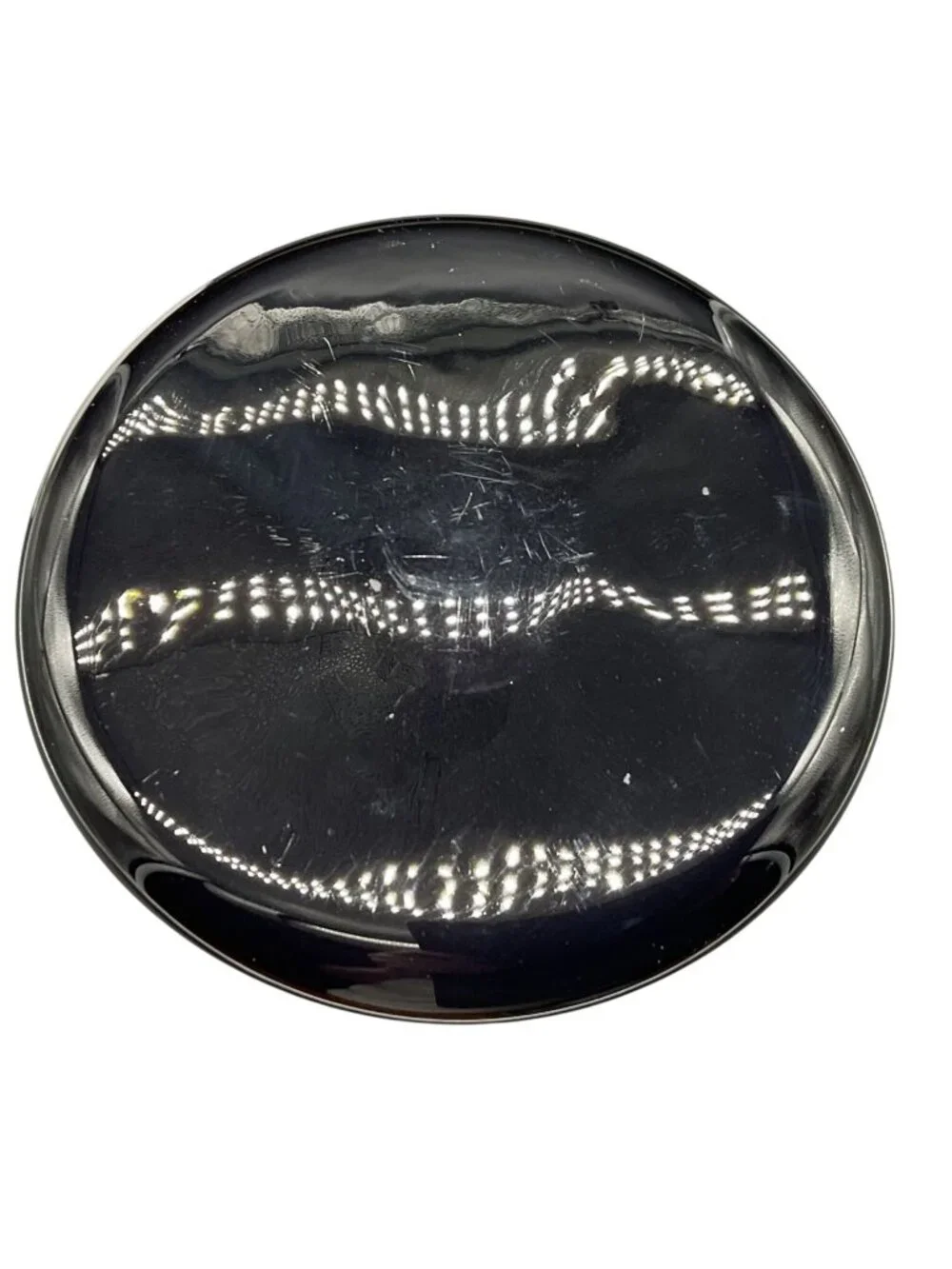 Steven Correia Signed Black & White Art Glass Candle Holder Pedestal 1992